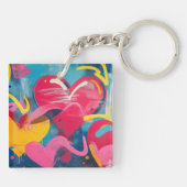 Stedelijke liefde: Graffiti Hearts Sleutelhanger (Achterkant)