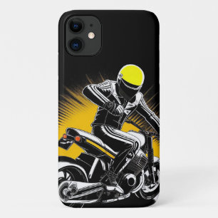 🌃 Stedelijke motorrijder in beweging iPhone 11 Hoesje