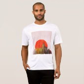 Stedelijke skyline met Red Sun Grunge Cityscape T-shirt (Voorkant volledig)