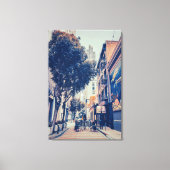 Stedelijke steegje met café canvas afdruk (Voorkant)