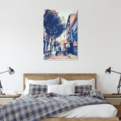 Stedelijke steegje met café canvas afdruk (Insitu (Slaapkamer))