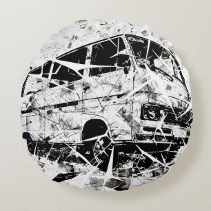 Stedelijke Straatkunst Abstract Gebroken Vintage B Rond Kussen
