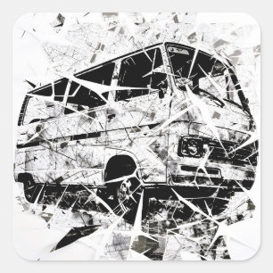 Stedelijke Straatkunst Abstract Gebroken Vintage B Vierkante Sticker