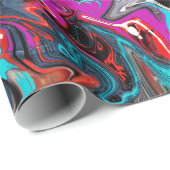 Stedelijke straatstijl graffiti feestje  cadeaupapier (Rol Hoek)