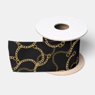 Stedelijke Streetstyle Gouden Kettingen Patroon Lint