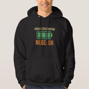 Stedelijke verkenningsmodus op batterijontwerp hoodie