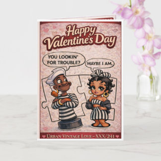 Stedelijke Vintage Liefde Grappige Valentijnsdagka Kaart