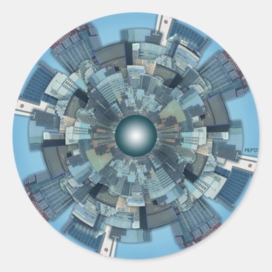 Stedelijke wildgroei ronde sticker (Voorkant)