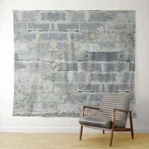 Stedelijke witte bakstenen muur fotografie studio wandkleed