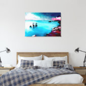 Steden aan de kust canvas afdruk (Insitu (Slaapkamer))