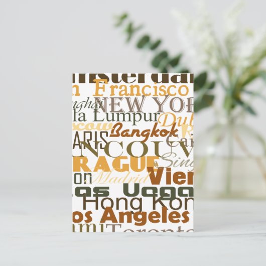 Steden over de hele wereld briefkaart (Staand voorkant)