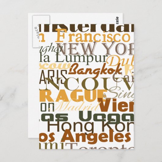 Steden over de hele wereld briefkaart (Voorkant / Achterkant)