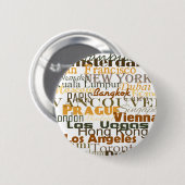 Steden over de hele wereld ronde button 5,7 cm (Voorkant /achterkant)