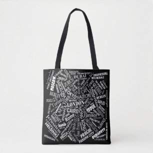 Steden van de wereldwijde multiprintCanvas tas