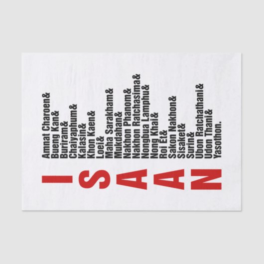Steden van Isaan, Thailand Tissuepapier (Voorkant)