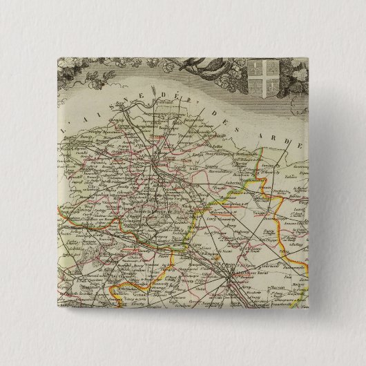 Steden Vierkante Button 5,1 Cm (Voorkant)