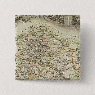 Steden Vierkante Button 5,1 Cm