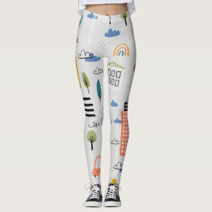 Stedenbouwkundige schetsen: Kinder stadsgezicht Leggings