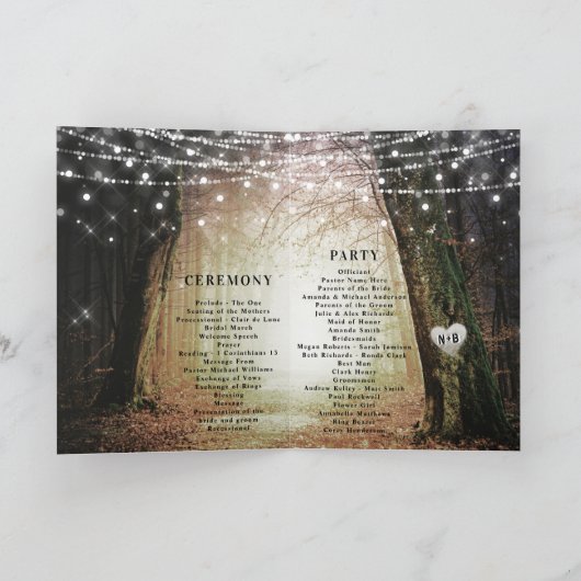 steeds meer | Betoverde Fairy Forest trouwceremoni Programma (Binnen)