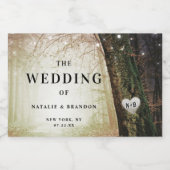 steeds meer | betoverde fee bos bruiloft welkom sparkling wijnetiket (Enkel label)