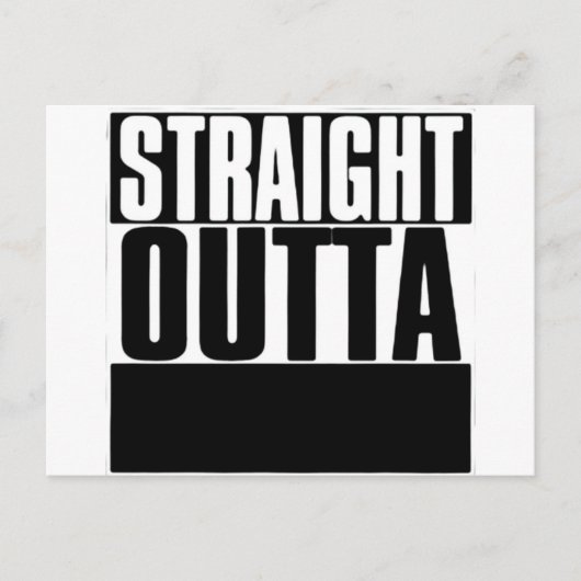 STEEDS OUTTA CUSTOM JOUW TEKST HIER T-SHIRT BRIEFKAART (Voorkant)