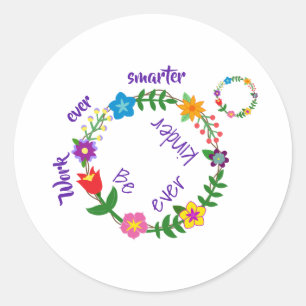 Steeds slimmere het werk, steeds vriendelijker is ronde sticker