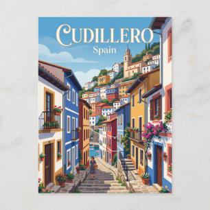 Steeg in Cudillero Spanje Briefkaart