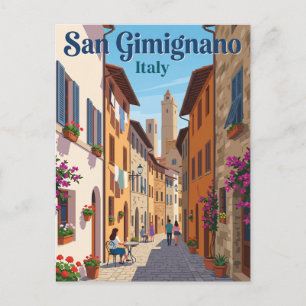 Steeg in San Gimignano Italië Briefkaart