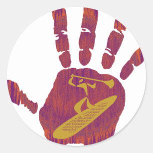 STEEK DE HAND RONDE STICKER