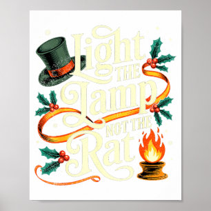 Steek De Lamp Aan Niet De Rat Grappig Kerstmis Mat Poster