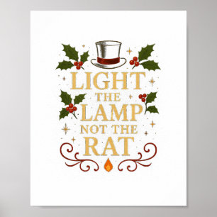 Steek De Lamp Aan Niet De Rat Grappig Kerstmis Mat Poster