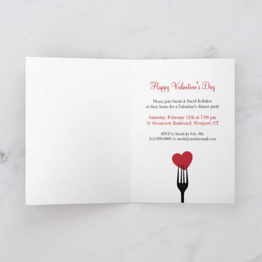 Steek een vork in mijn hart uitnodiging en kaart (Binnen)