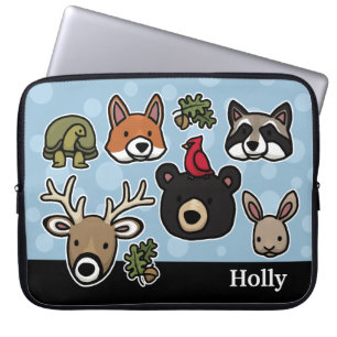 Steek en vriendelijke bosdieren, voeg Jouw naam to Laptop Sleeve