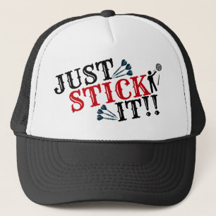 Steek het gewoon door met pijlwerpen trucker pet