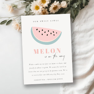 Steek onze kleine Melon roze neutrale aankondiging