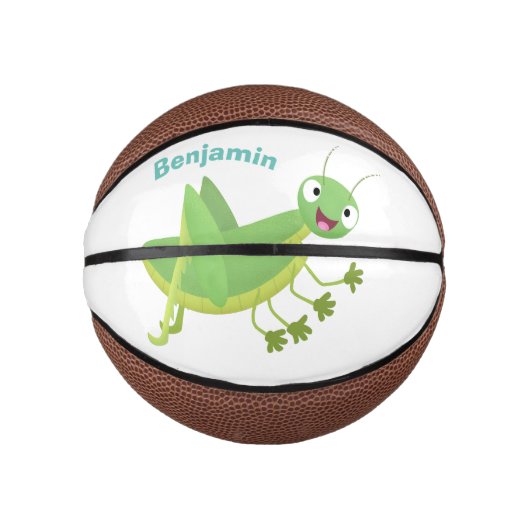 Steekgroene dolle cartoon basketbal (Voorkant)