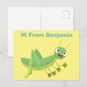 Steekgroene dolle cartoon briefkaart (Voorkant / Achterkant)