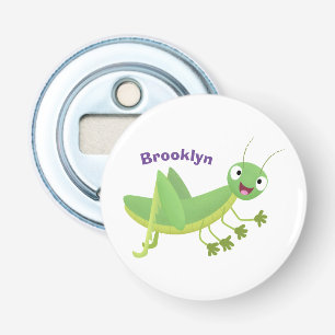 Steekgroene dolle cartoon button flesopener