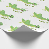 Steekgroene dolle cartoon cadeaupapier (Hoek)