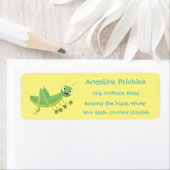 Steekgroene dolle cartoon etiket (Insitu)