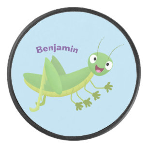 Steekgroene dolle cartoon hockey puck
