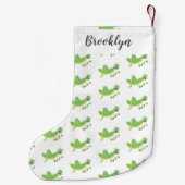 Steekgroene dolle cartoon kleine kerstsok (Achterkant)