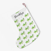 Steekgroene dolle cartoon kleine kerstsok (Achterkant (Hangend))