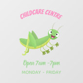 Steekgroene dolle cartoon raamsticker (Vel)