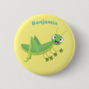 Steekgroene dolle cartoon ronde button 5,7 cm