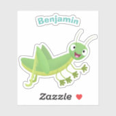 Steekgroene dolle cartoon sticker (Vel)