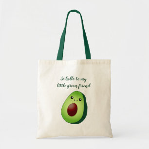 Steekgroene kawaii avocado-boomgaarwinkelen tote bag