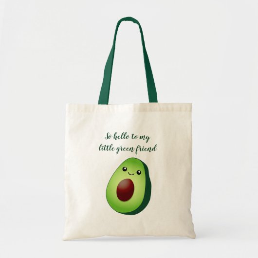 Steekgroene kawaii avocado-boomgaarwinkelen tote bag (Voorkant)