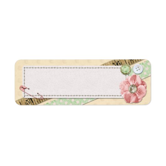 Steekjes, Knopen & Lint Shabby Chic Roze Etiket (Voorkant)