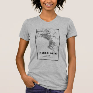Steekkaart van Thessaloniki Griekenland | Minimale T-shirt